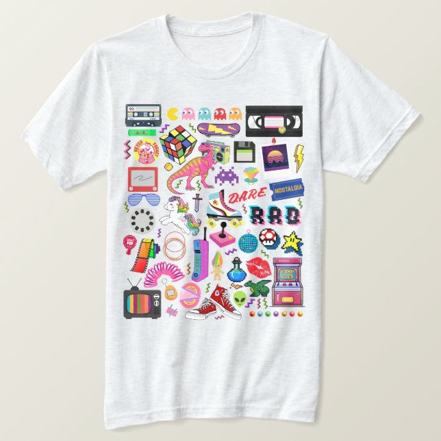 1980-talet Nostalgia Throwback Nostalgia på 80-tal T Shirt (Design framsida)