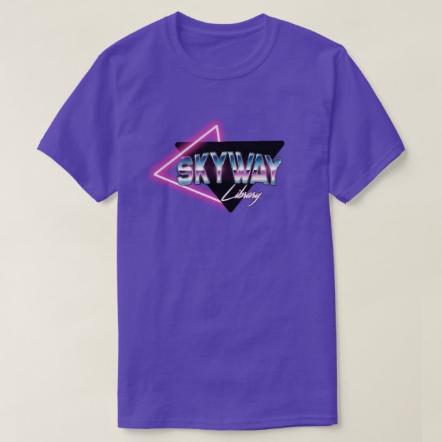 1980-talet Skyway Bibliotek T-Shirt (Design framsida)