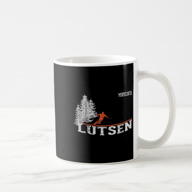 1980-talet Stil Lutsen Mn Vintage Skiing Kaffemugg (Höger)