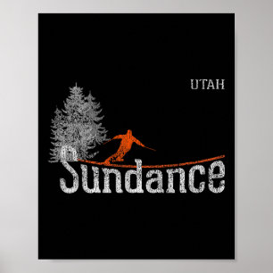1980-talet Stil Sundance Utah Vintage Skiing Poster