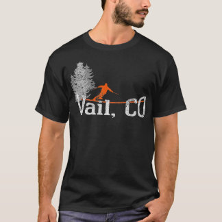 1980-talet Stil Vail CO-Vintage Skiing T Shirt