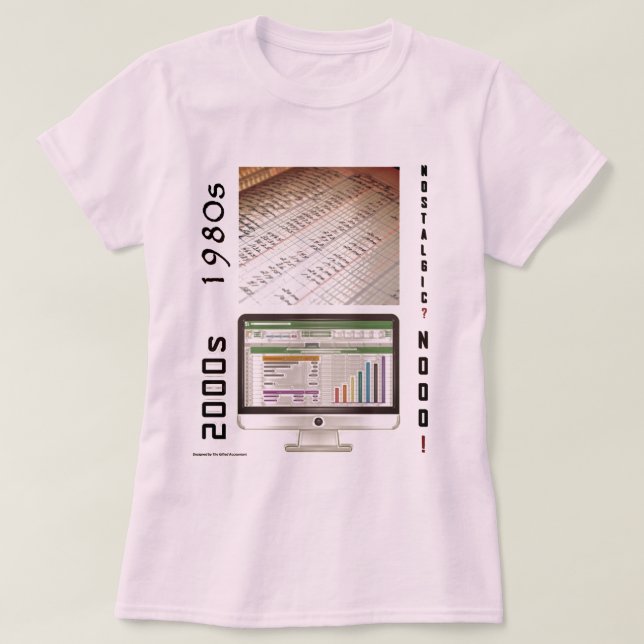 "1980-talet vs. 2000-talet Accounting" Tee (Design framsida)