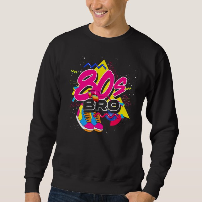 1980-talets Bro Retro-Temaparty Musik 80-tal Lång Ärmad Tröja (Framsida)