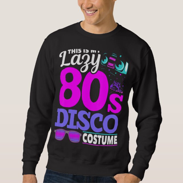 1980-talets Disco Music Costume Party Retro 80 Lång Ärmad Tröja (Framsida)
