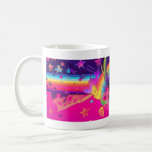 1980-talets färgstarka Baphomet Witch Coffee Mugh Kaffemugg