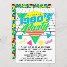 1980-talets färgstarka geometriska Födelsedagsfest