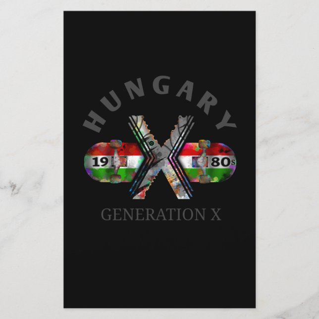 1980-talets Generation X Ungerns Skateboard Brevpapper (Framsida)