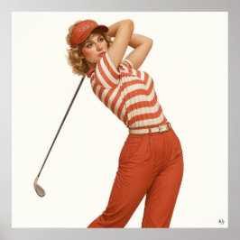 1980-talets golfmode - konsttryck poster