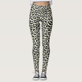 1980-talets inspirerade Snö Leopard Skriv ut Retro Leggings