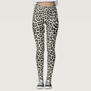 1980-talets inspirerade Snö Leopard Skriv ut Retro Leggings