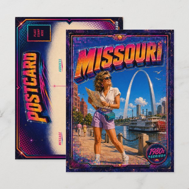 1980-talets Missouri vykort 80-tal Retro (Fram/baksida)