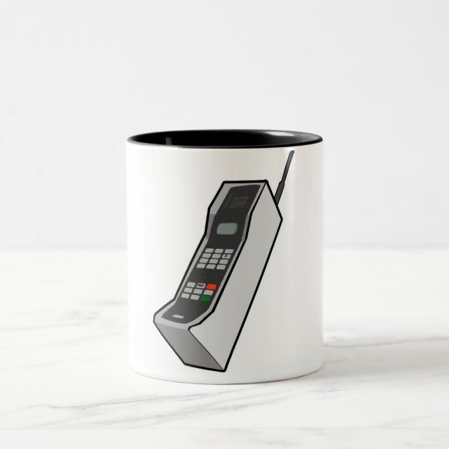 1980-talets mobiltelefon Två-Tonad mugg (Center)