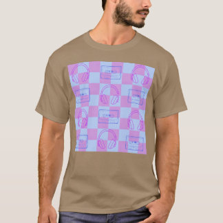 1980-talets musik Rutigt blå och lila T Shirt