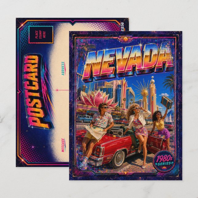 1980-talets Nevada vykort 80-tal Retro (Fram/baksida)