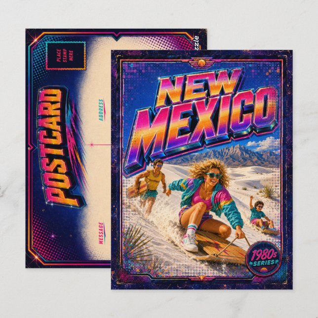 1980-talets New Mexico vykort 80-tal Retro (Fram/baksida)