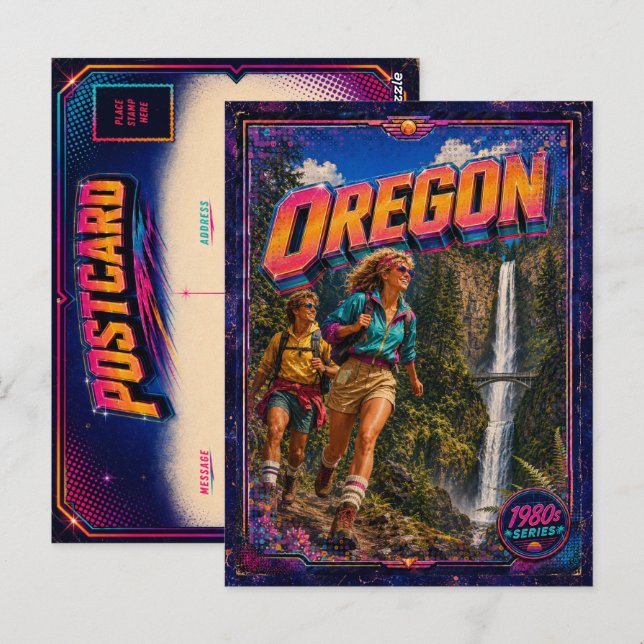 1980-talets Oregon vykort 80-tal Retro (Fram/baksida)