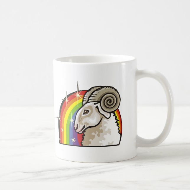 1980-talets regnbåge med Aries Ram Kaffemugg (Höger)