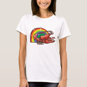 1980-talets regnbåge med cancerkrabba tee shirt