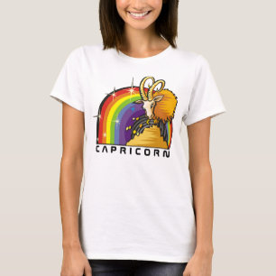 1980-talets regnbåge med Capricorn Goat T Shirt