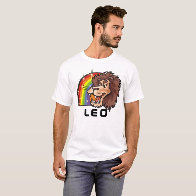 1980-talets regnbåge med Leo Lejon T Shirt (Hel framsida)