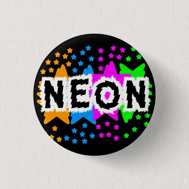 1980-talets RETRO NEON STARS Knapp (Framsida)