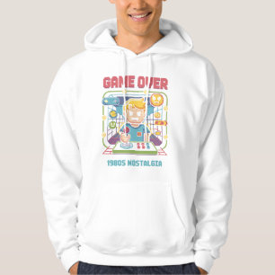 1980-talets spelarnostalgia - Pixel Art Joystick-g Hoodie