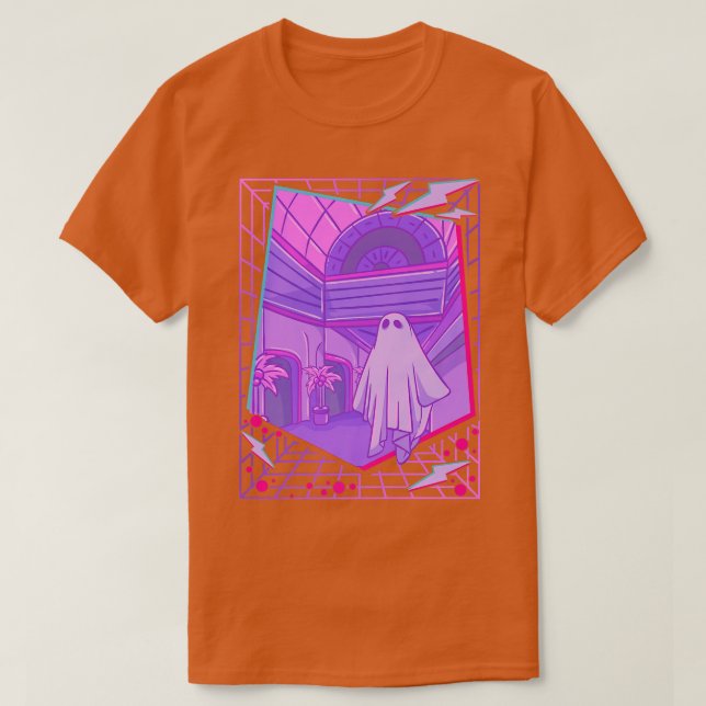 1980-talets Vaporwave Ghost Lakan Ghost Aesthetic  T Shirt (Design framsida)