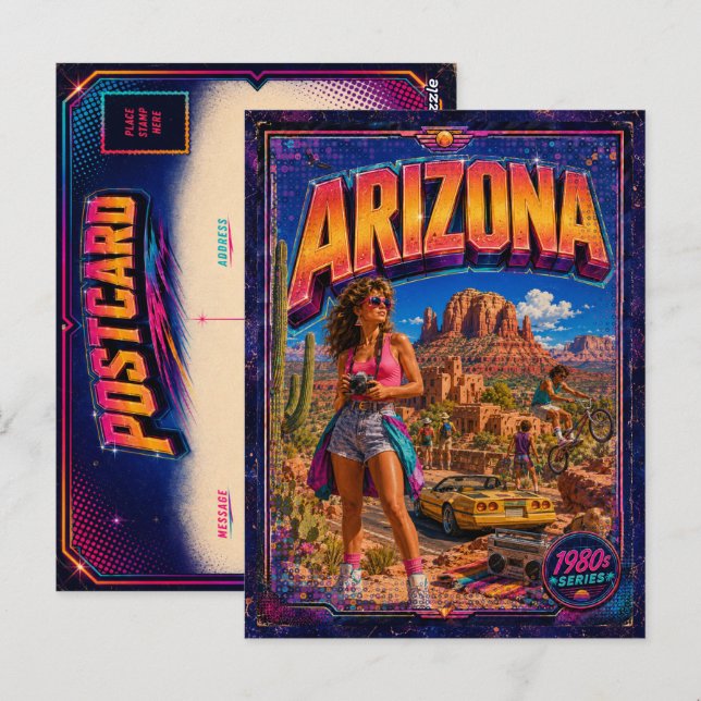 1980-tals Arizona vykort 80-tal Retro (Fram/baksida)
