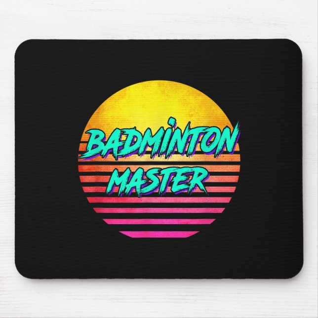 1980-tals Retro Badmintonmästare  Musmatta (Framsidan)