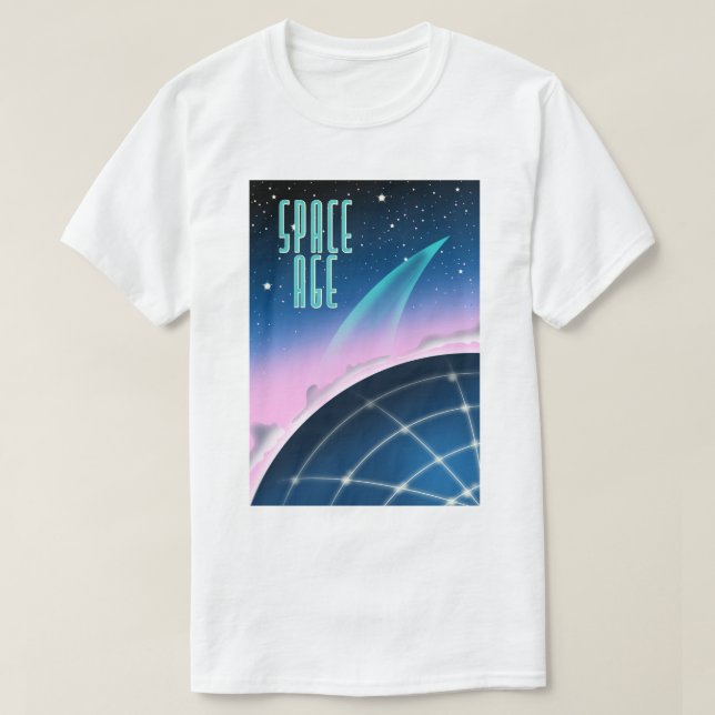 1980-tals rymdkapplöpning affisch t shirt (Design framsida)