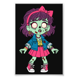 1980-tals Zombie Flicka Fototryck