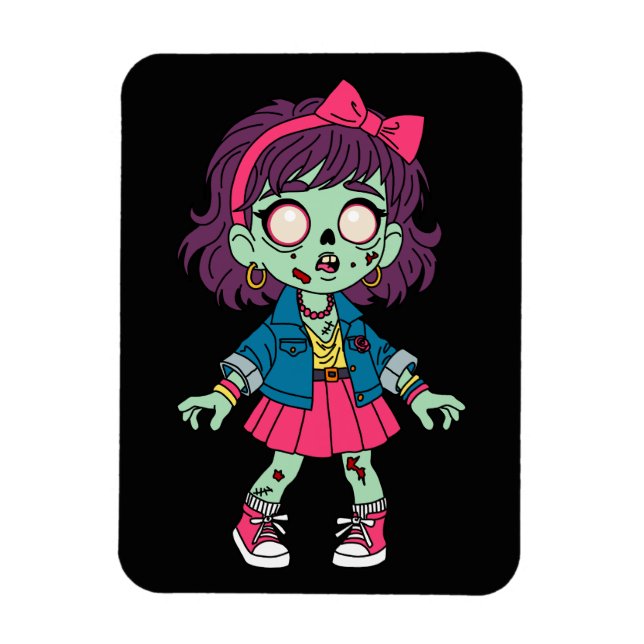 1980-tals Zombie Flicka Magnet (Vertikal)