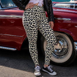 1980-talsinspirerad snöleopardprint punkretro leggings