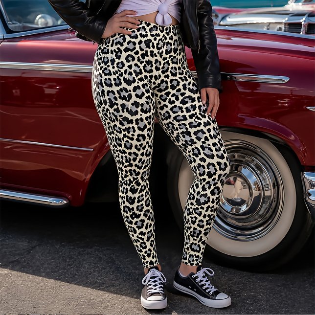 1980-talsinspirerad snöleopardprint punkretro leggings (Skapare uppladdad)