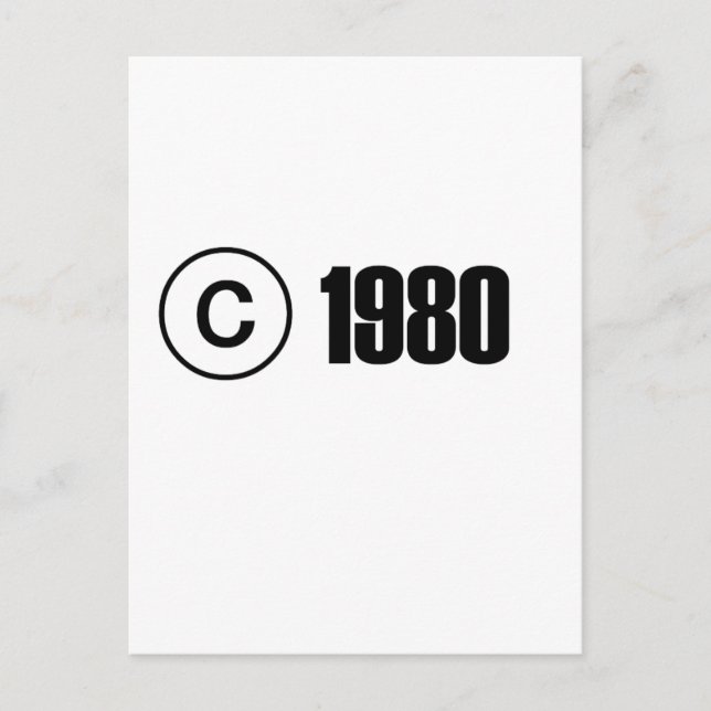 1980 tar copyrightt på vykort (Framsida)