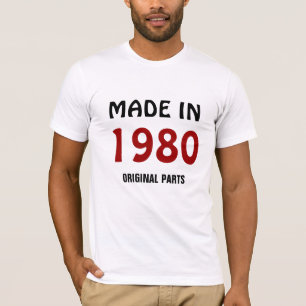 1980, tillverkad 1980, originaldelar t shirt