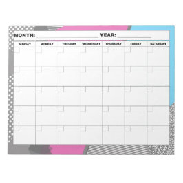1980s 3D Geometric Blank Calendar Anteckningsblock