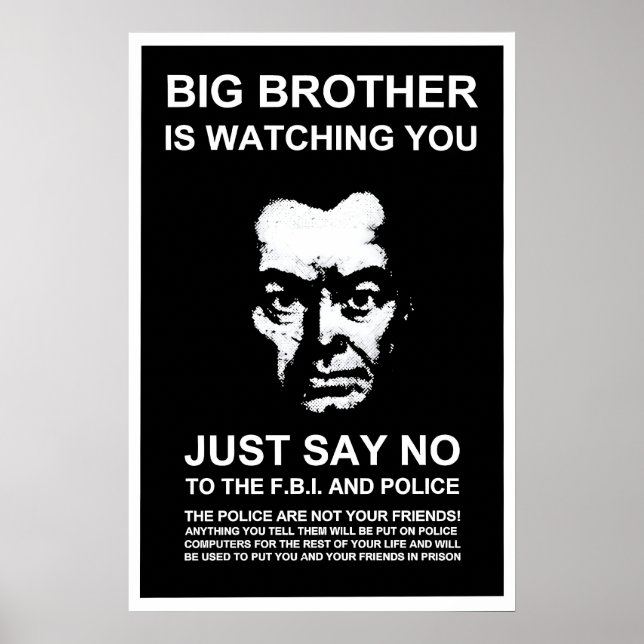 1980s Anti-Police-violence Affisch Storebror är (Framsidan)