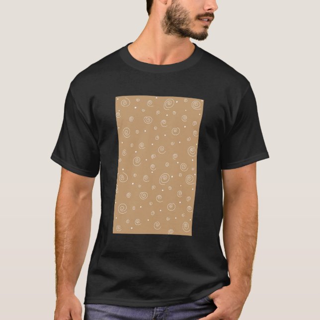 1980's Geometric Squigel Doodle Mönster-kaffe och T Shirt (Framsida)