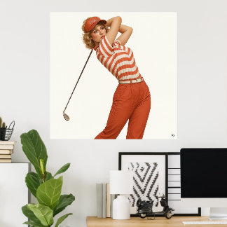 1980's Golf Fashion - Art Print Poster