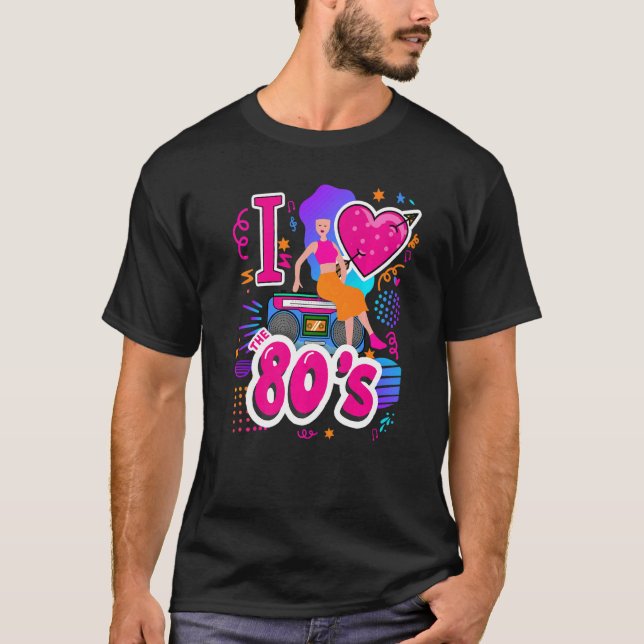 1980s Ideas & 80s Festival Outfit For Women & Rave T Shirt (Framsida)
