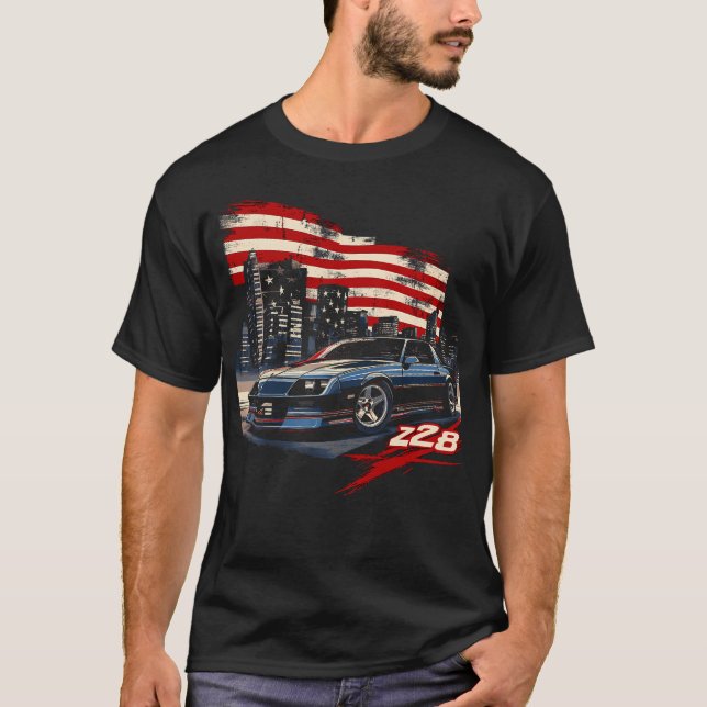 1980'S Iroc-Z Muscle Car American Muscle Retr T Shirt (Framsida)