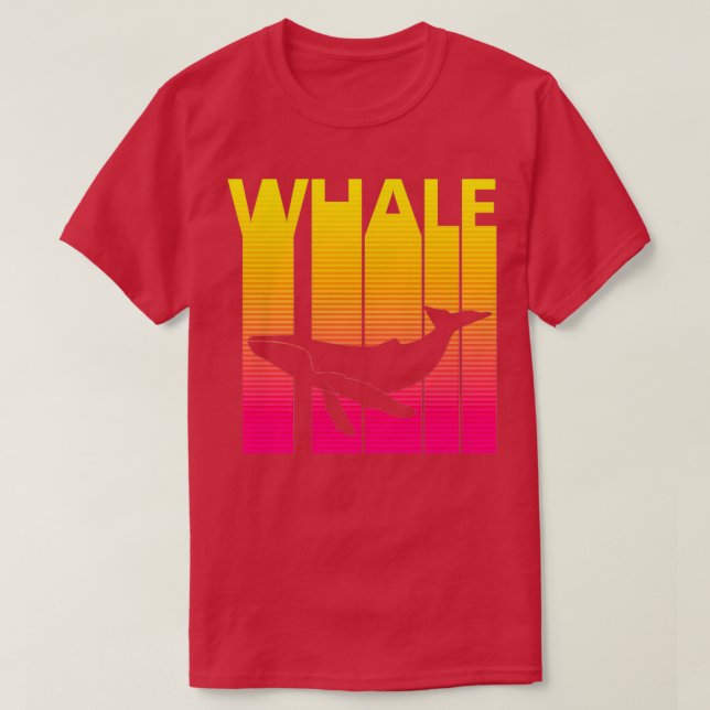 1980s Retro Style Whale Animal Silhouette T Shirt (Design framsida)