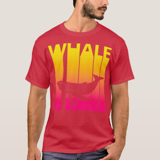 1980s Retro Style Whale Animal Silhouette T Shirt