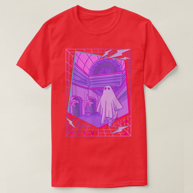 1980s Vaporwave Ghost Sheet Ghost Aesthetic Retro  T Shirt (Design framsida)
