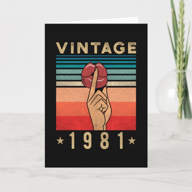 1981 Birthday Gift Retro Woman Kort (Framsida)