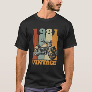1981 Born Vintage Motorcycle Gift Biker Motorcycli T Shirt