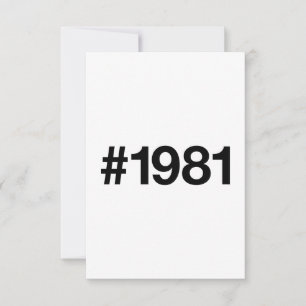 1981 Hashtag 44 födelsedagsdagen Tack Kort