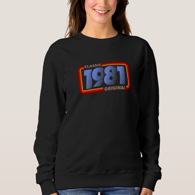1981 Klassisk Retro Original Födelsedag   T Shirt (Framsida)