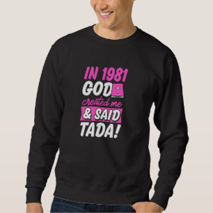 1981 Skapat Gud mig och sa Tada Christian Bir Lång Ärmad Tröja